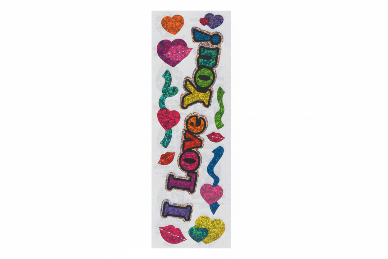 Glitter Sticker I love you